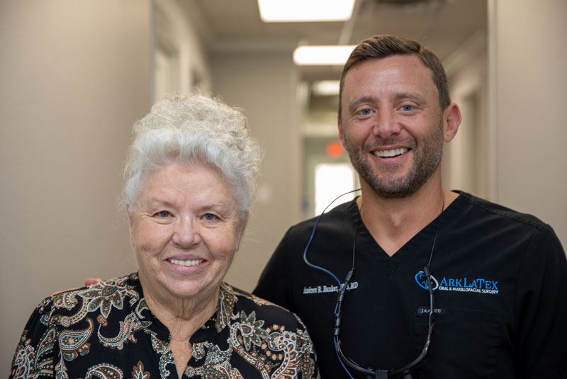 linda with dr banker after implants placed